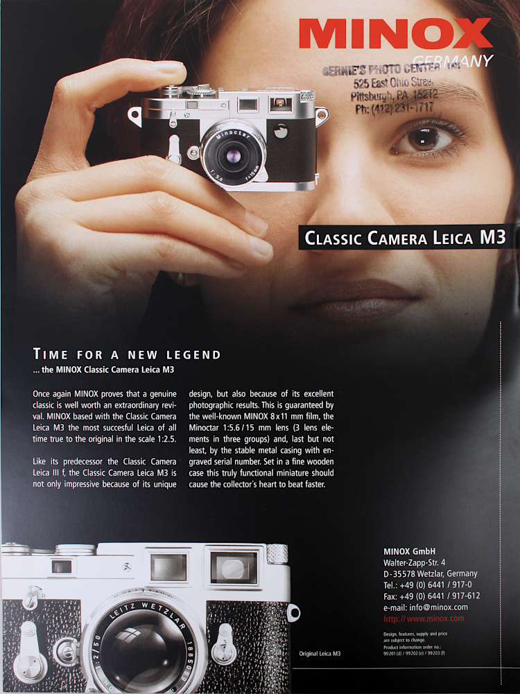 Leica M3 Minox Camera Brochure | eBay Leica M3 Minox Camera Brochure | eBay