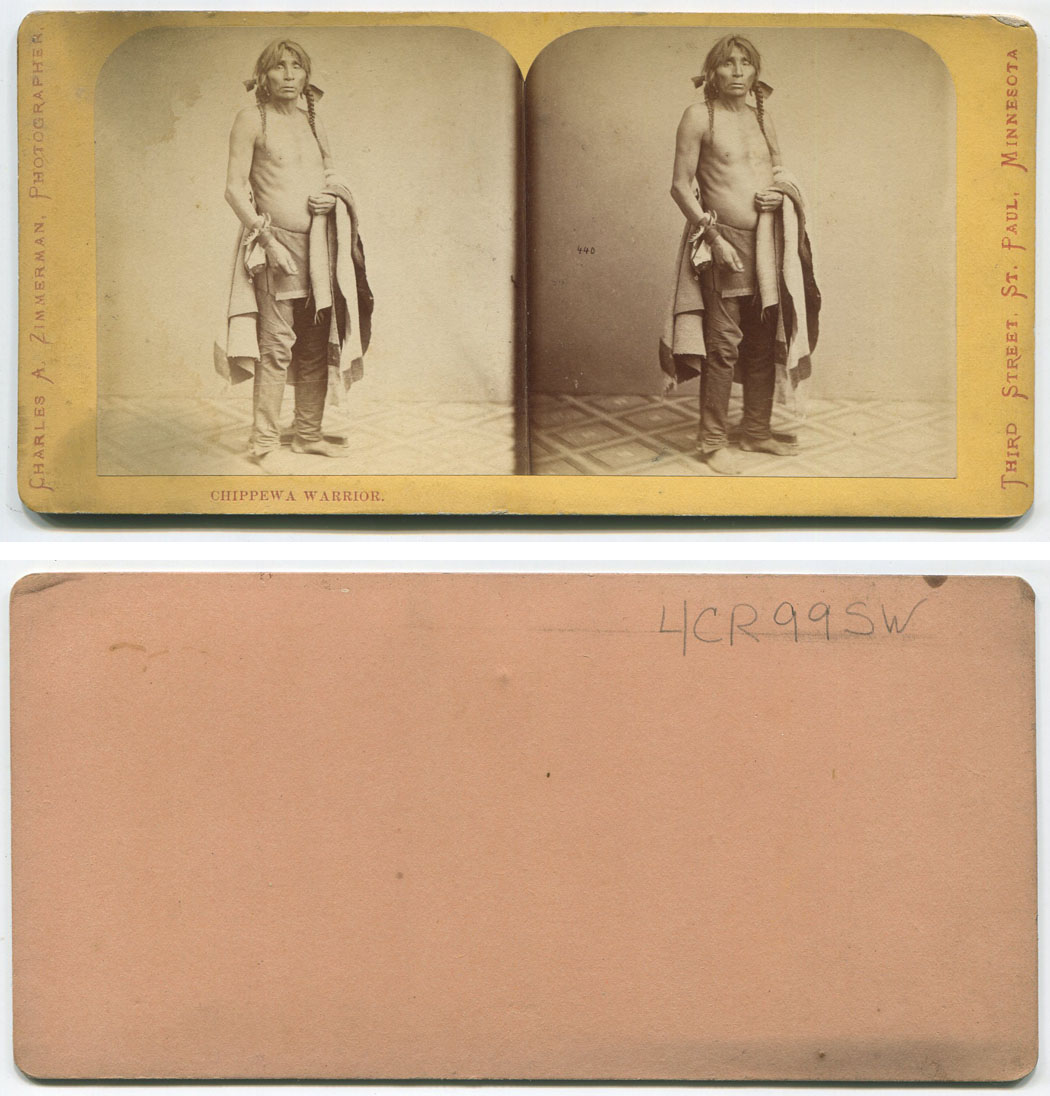 Native American Chippewa Warrior Vintage Original Stereoview Ebay
