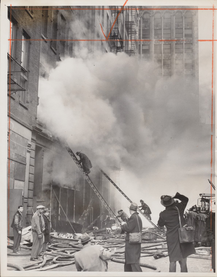 1951 PHOTO OF MASSIVE PAPER MILL FIRE NEW YORK CITY, NY eBay