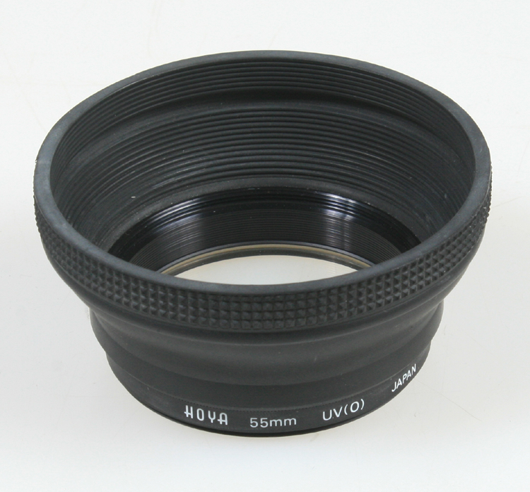 58mm Hard Black Plastic Sun//Lens Hood with UV Filter Set